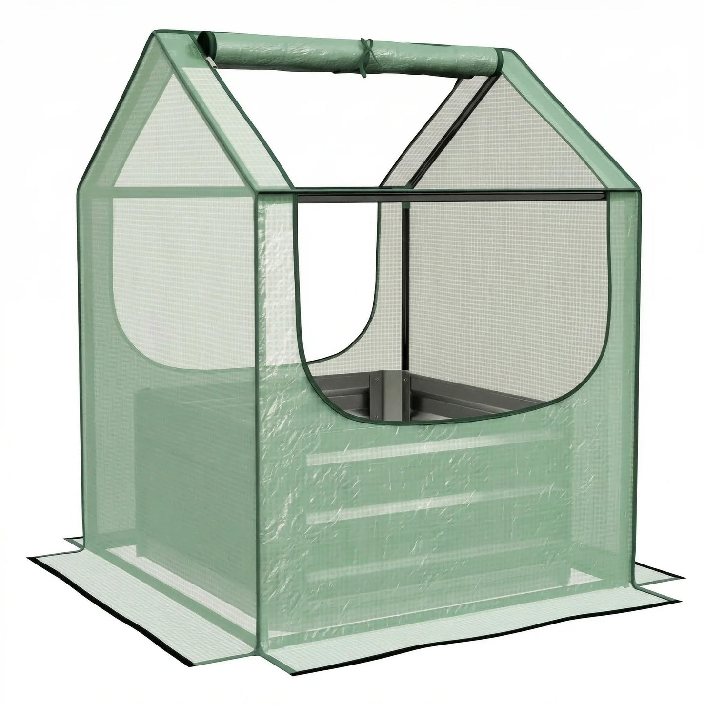 Parklea Pets Galvanised Steel Planter Box with Greenhouse Cover