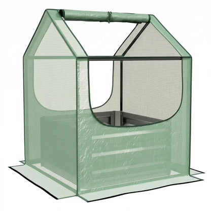 Parklea Pets Galvanised Steel Planter Box with Greenhouse Cover