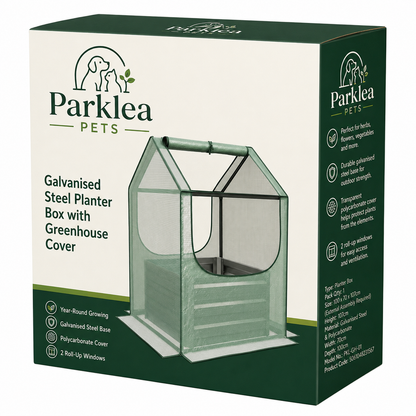 Parklea Pets Galvanised Steel Planter Box with Greenhouse Cover