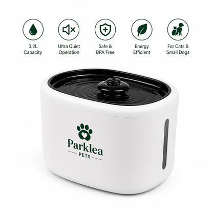 Parklea Pets Automatic Pet Water Fountain 3.2L for Cats & Small Dogs